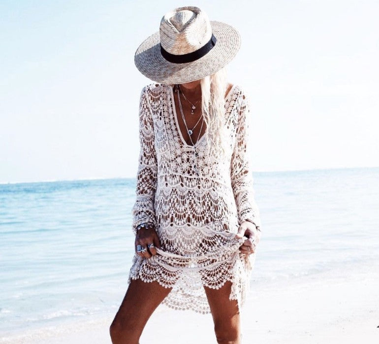 Cleo - Exklusive Beach Cover-up Bademode Hemd Oberteile up