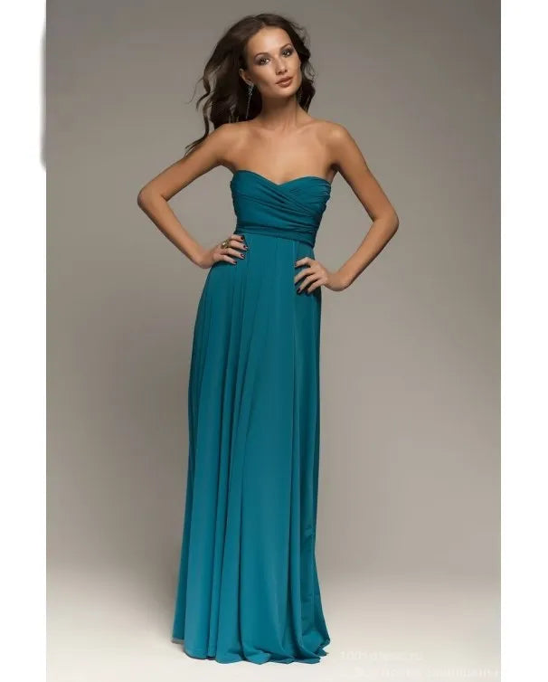 Elegantes Maxi-Kleid – Sexy V-Ausschnitt, mit Bindegürtel