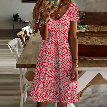 Lässiges Kleid Mit Blumendruck