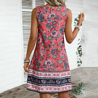Vintage-Kleid Mit Ethno-Print