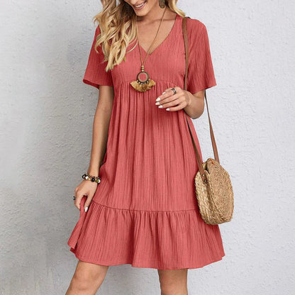 HADLEY I BOHO-CHIC MINI-KLEID MIT RÜSCHENSAUM