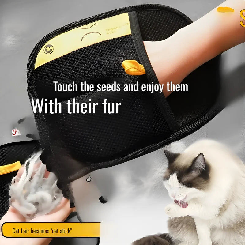 Effektive statische Haarentfernungshandschuhe für Haustiere – Doppelbürste für müheloses Entfernen von Katzenhaaren, statisch frei, ideales Reinigungswerkzeug für ein fellfreies Zuhause – Größe M