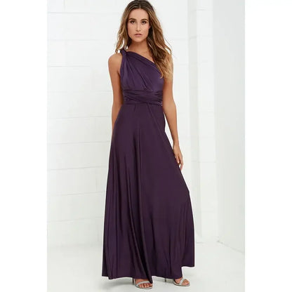 Elegantes Maxi-Kleid – Sexy V-Ausschnitt, mit Bindegürtel