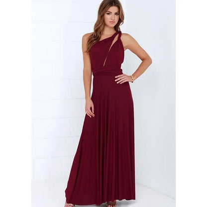 Elegantes Maxi-Kleid – Sexy V-Ausschnitt, mit Bindegürtel