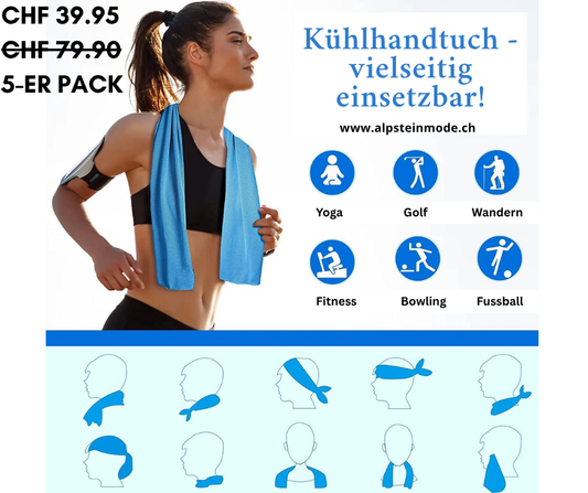 5er-Pack Kühlhandtücher – Erfrischende Schweißhandtücher für Hals und Gesicht | Ideal für Yoga, Camping, Laufen, Fitness und mehr!