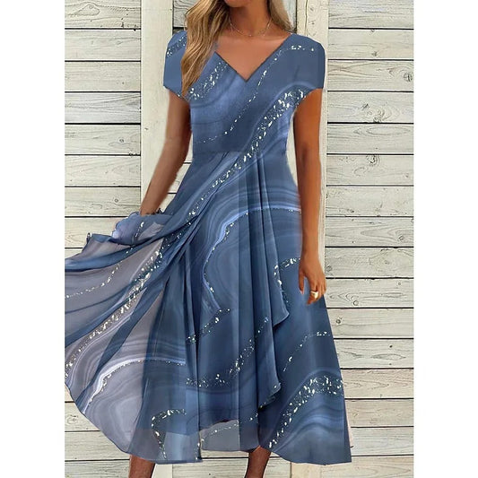 Naomi | V-Ausschnitt Midi Kleid