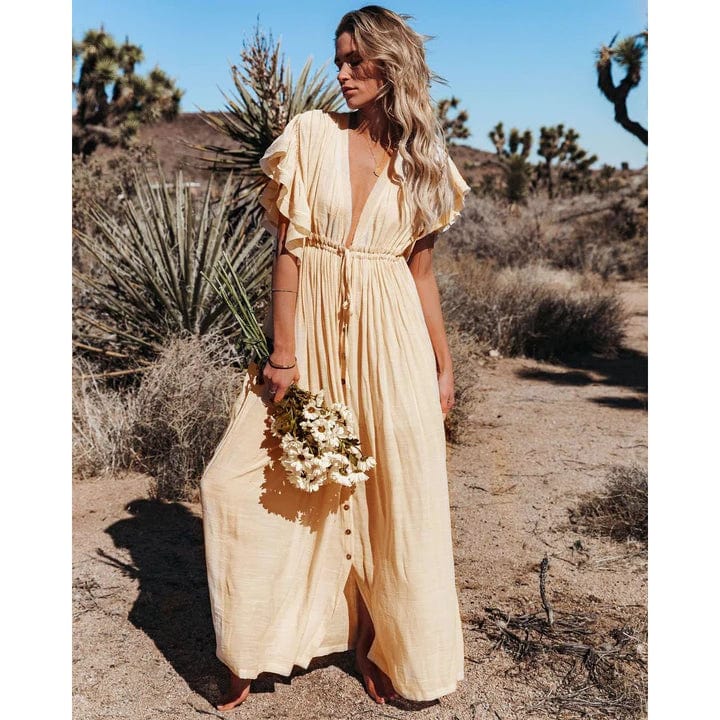 Solana | Maxi Ibiza Kleid in Creme