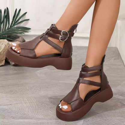 Jarnette - Zehenoffene Ledersandale